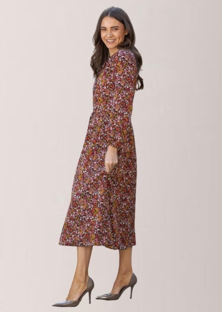 Mudflower Pink Floral Tie Waist Dress